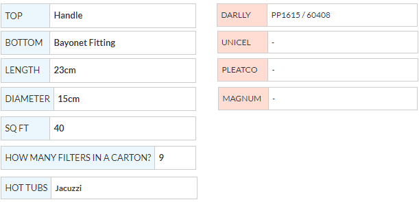 Jacuzzi 40ft² ProClarity filter